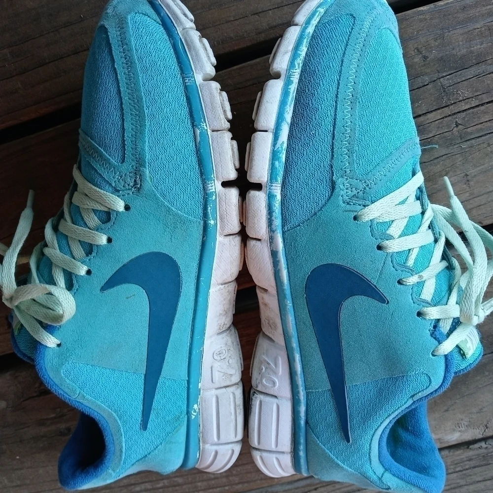 Nike Womens Free 7.0 396044-431 Blue Running Shoes Lace Up Low Top Size 9.5